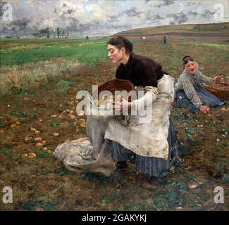 October by Jules Bastien-Lepage (1848-1884), oil on canvas, 1878 Stock Photo