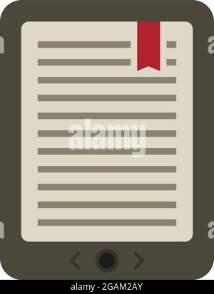 Mobile ebook icon. Flat illustration of mobile ebook vector icon isolated on white background Stock Vector