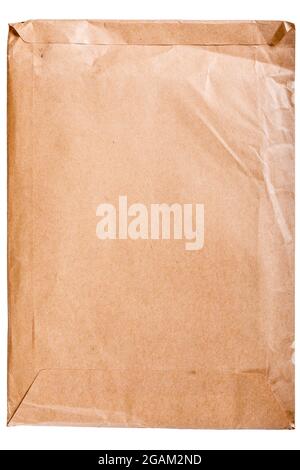 Yellow vintage envelope isolated on white Stock Photo