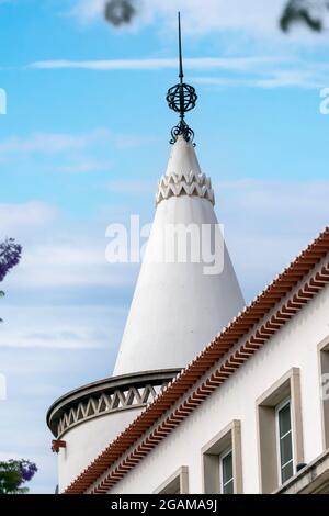 Detail view of an iron Armillary sphere on top of building Stock Photo