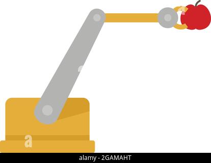 Farm robotic smart arm icon. Flat illustration of farm robotic smart arm vector icon isolated on white background Stock Vector