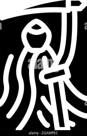 grim reaper glyph icon vector illustration Stock Vector