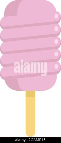 Sweet popsicle icon. Flat illustration of sweet popsicle vector icon isolated on white background Stock Vector