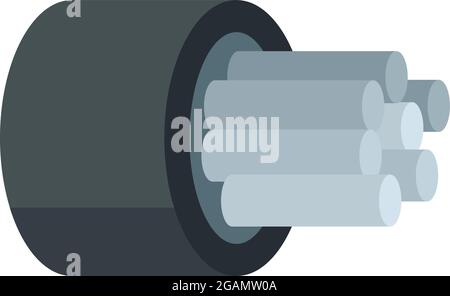 Computer optical fiber icon. Flat illustration of computer optical fiber vector icon isolated on white background Stock Vector