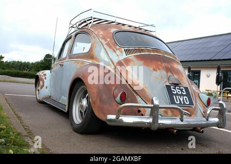 July 2021 - Customised Volkswagen VW Beetle with retro grunge effect. Stock Photo