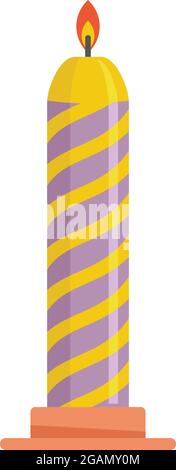 Birthday candle icon. Flat illustration of birthday candle vector icon isolated on white background Stock Vector