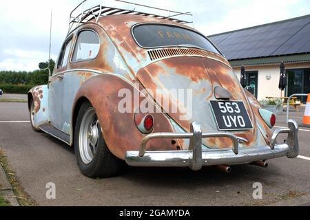 July 2021 - Customised Volkswagen VW Beetle with retro grunge effect. Stock Photo