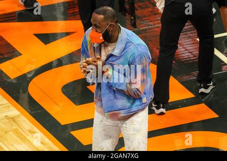 Orlando, Florida, USA, March 26, 2021, Los Angeles Lakers Small Forward LeBron James at the Amway Center  (Photo Credit:  Marty Jean-Louis) Stock Photo