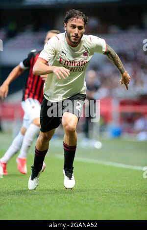 Davide Calabria (Ac Milan) during the Pre-Season Friendly football match between OGC Nice and AC Milan on July 31, 2021 at Allianz Riviera in Nice, France - Photo Nderim Kaceli / DPPI Stock Photo