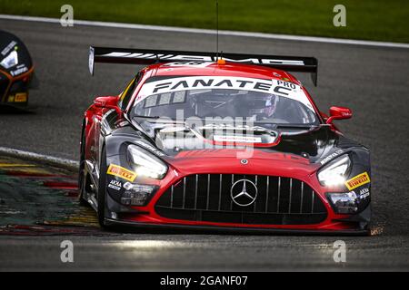 Stavelot, Belgio. 31st July, 2021. 88 Marciello Raffaele (ita), Juncadella Dani (spa), Gounon Jules (fra), AKKA ASP, Mercedes-AMG GT3, action during the TotalEnergies 24 hours of Spa, 6th round of the 2021 Fanatec GT World Challenge Europe Powered by AWS, from July 28 to August 1, 2021 on the Circuit de Spa-Francorchamps, in Stavelot, Belgium - Photo Julien Delfosse/DPPI Credit: Independent Photo Agency/Alamy Live News Stock Photo