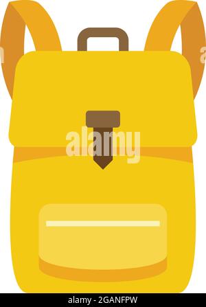 School backpack icon. Flat illustration of school backpack vector icon isolated on white background Stock Vector