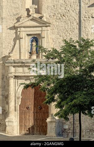 Exterior facade of the church of San Andres in the city of Cuenca, Spanish community of Castilla la Mancha, Spain, Europe Stock Photo