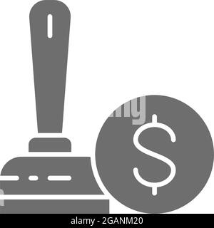 Vector credit approved, stamp, verification grey icon. Stock Vector