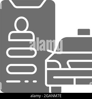Taxi service application gray icon. Isolated on white background Stock Vector
