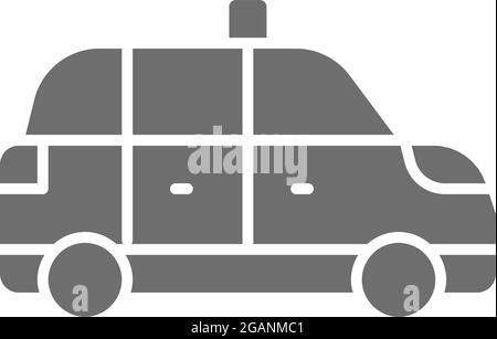 Taxicab, taxi, cab gray icon. Isolated on white background Stock Vector