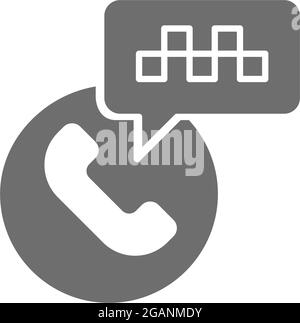 Taxi call center gray icon. Isolated on white background Stock Vector