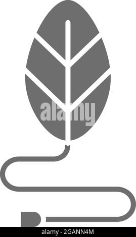 Green energy, alternative renewable energy gray icon. Stock Vector