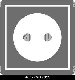 European power socket gray icon. Isolated on white background Stock Vector