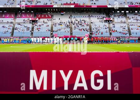 General view during the Olympic Games Tokyo 2020, Football Men's Quarter-Final between Spain and Ivory Coast on July 31, 2021 at Miyagi Stadium in Miyagi, Japan - Photo Photo Kishimoto / DPPI Stock Photo