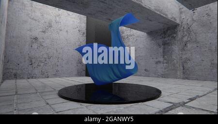 Abstract Art Fabric Simulation illustration. 3d rendered Stock Photo