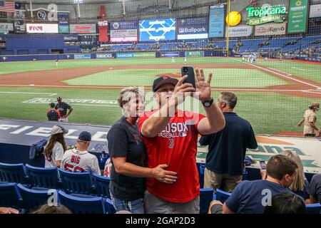 St. Petersburg, FL. USA; Tampa Bay Rays fans celebrating Pride Night at the  ball park during a major league baseball game against the Chicago White S  Stock Photo - Alamy