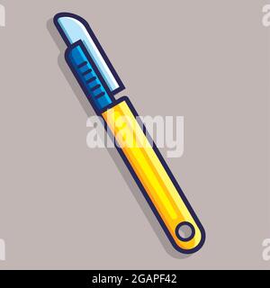 scalpel doctor tool isolated vector illustration in flat style Stock Vector