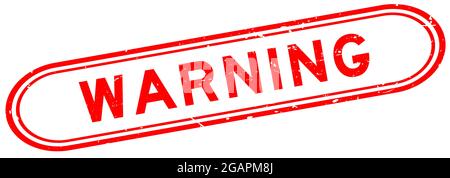 Grunge red warning word rubber seal stamp on white background Stock Vector