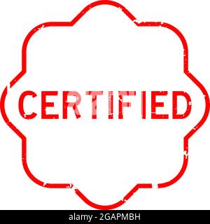 Grunge red certified word rubber seal stamp on white background Stock Vector