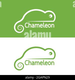Vector image of chameleon design on white background and green background, Vector chameleon for your design. Easy editable layered vector illustration Stock Vector
