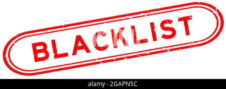 Grunge red blacklist word rubber seal stamp on white background Stock Vector