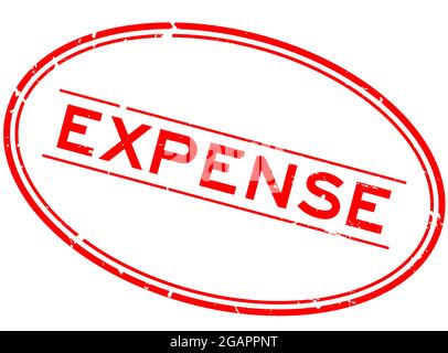 Grunge red expense word oval rubber seal stamp on white background Stock Vector