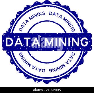 Grunge data mining word round rubber seal stamp on white background Stock Vector