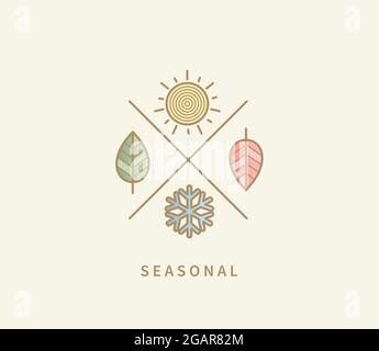 Symbols for four seasons. Stock Vector