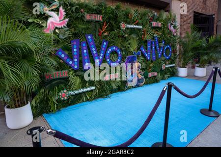 NEW YORK, NY - JULY 31: Atmosphere at the 'VIVO' New York screening at Village East by Angelika on July 31, 2021 in New York City. Stock Photo