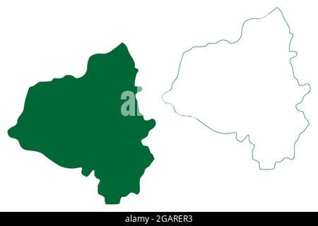 Hanamkonda district (Telangana State, Republic of India) map vector ...