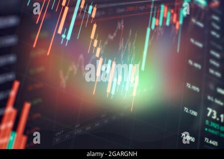 Financial diagram with candlestick chart used in market analysis for ...