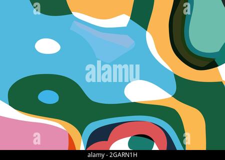 Colorful dynamic background. Abstract vector.Digital curve design. 2D rendering digital illustration. Stock Vector