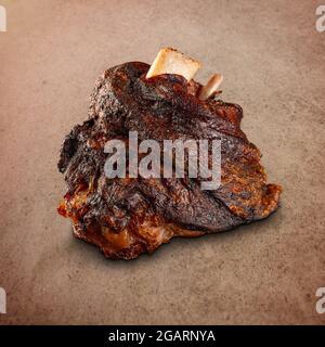 Crispy roasted pork knuckle. Smoked and roasted ham hock Stock Photo