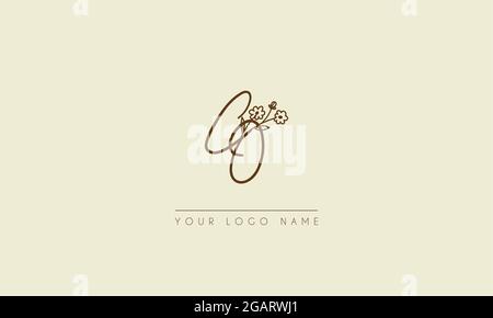Initial letter CO  Or OC Signature handwritten wedding botanical floral icon logo vector  design  illustration Stock Vector