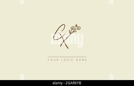 Initial letter CX Or XC Signature handwritten wedding botanical floral icon logo vector  design  illustration Stock Vector