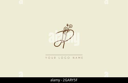 Initial letter JP Or PJ Signature handwritten wedding botanical floral icon logo vector  design  illustration Stock Vector