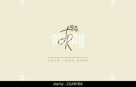 Initial letter JR Or RJ Signature handwritten wedding botanical floral icon logo vector  design  illustration Stock Vector