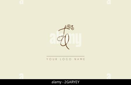 Initial letter JQ Or QJ Signature handwritten wedding botanical floral icon logo vector  design  illustration Stock Vector