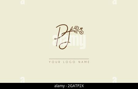 Initial letter PJ Or JP Signature handwritten wedding botanical floral icon logo vector  design  illustration Stock Vector