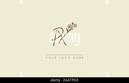Initial letter PX Or XP  Signature handwritten wedding botanical floral icon logo vector  design  illustration Stock Vector