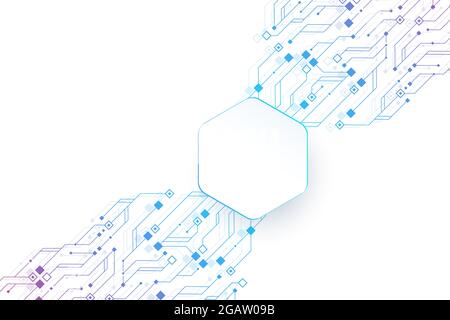 Futuristic electronic circuit board with binary code. Network and big ...