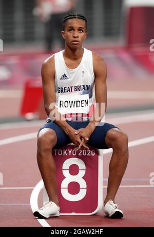 Great Britain's Daniel Rowden waits to start the second semi-final of the Men's 800 metres at the Olympic Stadium on the ninth day of the Tokyo 2020 Olympic Games in Japan. Picture date: Sunday August 1, 2021. Stock Photo