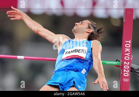 Tokio, Japan. 01st Aug, 2021. Athletics: Olympics, High Jump Final, Gianmarco Tamberi from Italy Credit: Michael Kappeler/dpa/Alamy Live News Stock Photo