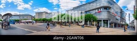 Kassel, Germany, 30-07-2021:City Point shopping mall with stores, gastronomy in the city center of Kassel, Germany Stock Photo