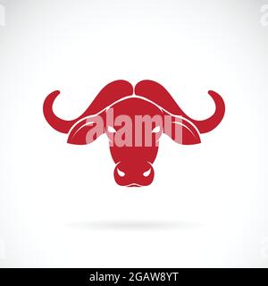 Mascot. Head of african buffalo. Vector illustration black color front ...